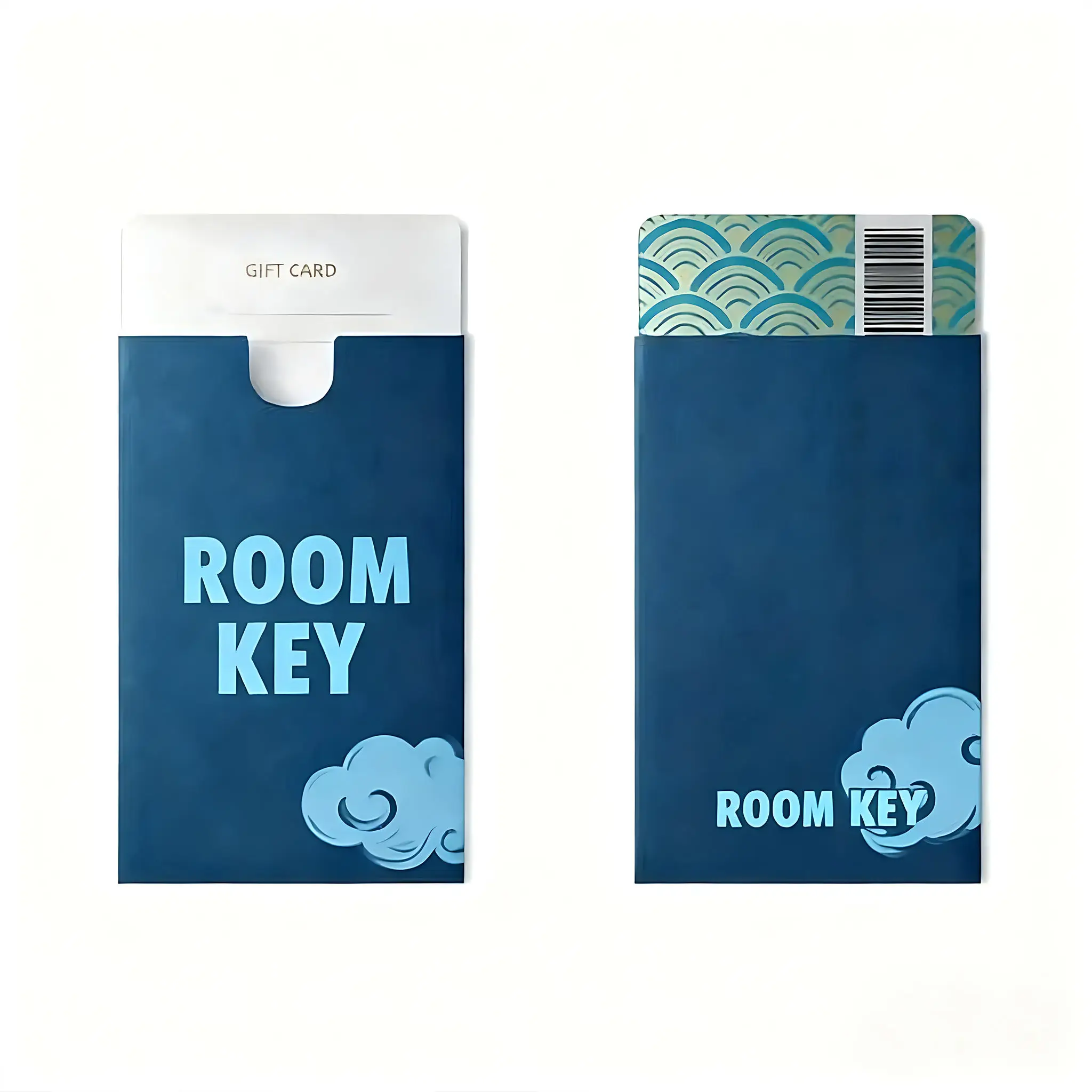 Custom Printed 100Pcs Hotel Key Card Sleeves Durable Plastic RFID Blocking Card Protector with Logo for Hotel Supplies