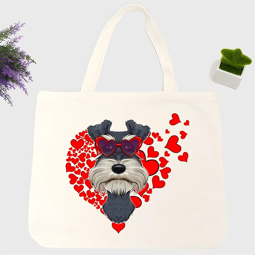 Schnauzer Saco de piquenique Comprador de compras Sacola de juta Sacola de compras Shoping Bolsa reutilizável Compra Sacolas