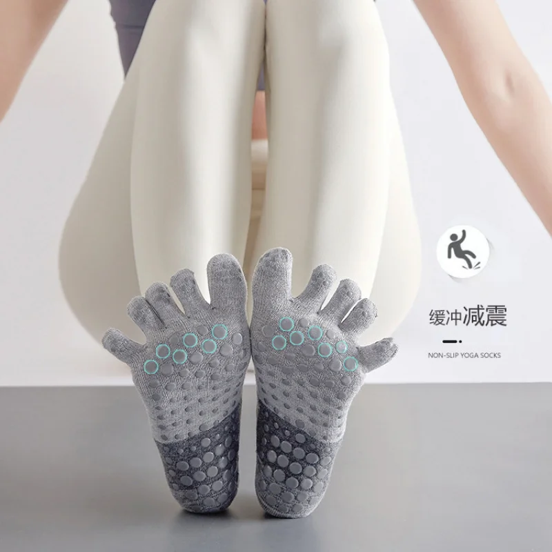Neue rückenfreie Yoga-Socken, rutschfeste Fünf-Zehen-Socken, Pilates, Sport, Fitness, Zehentrenner-Socken für Damen