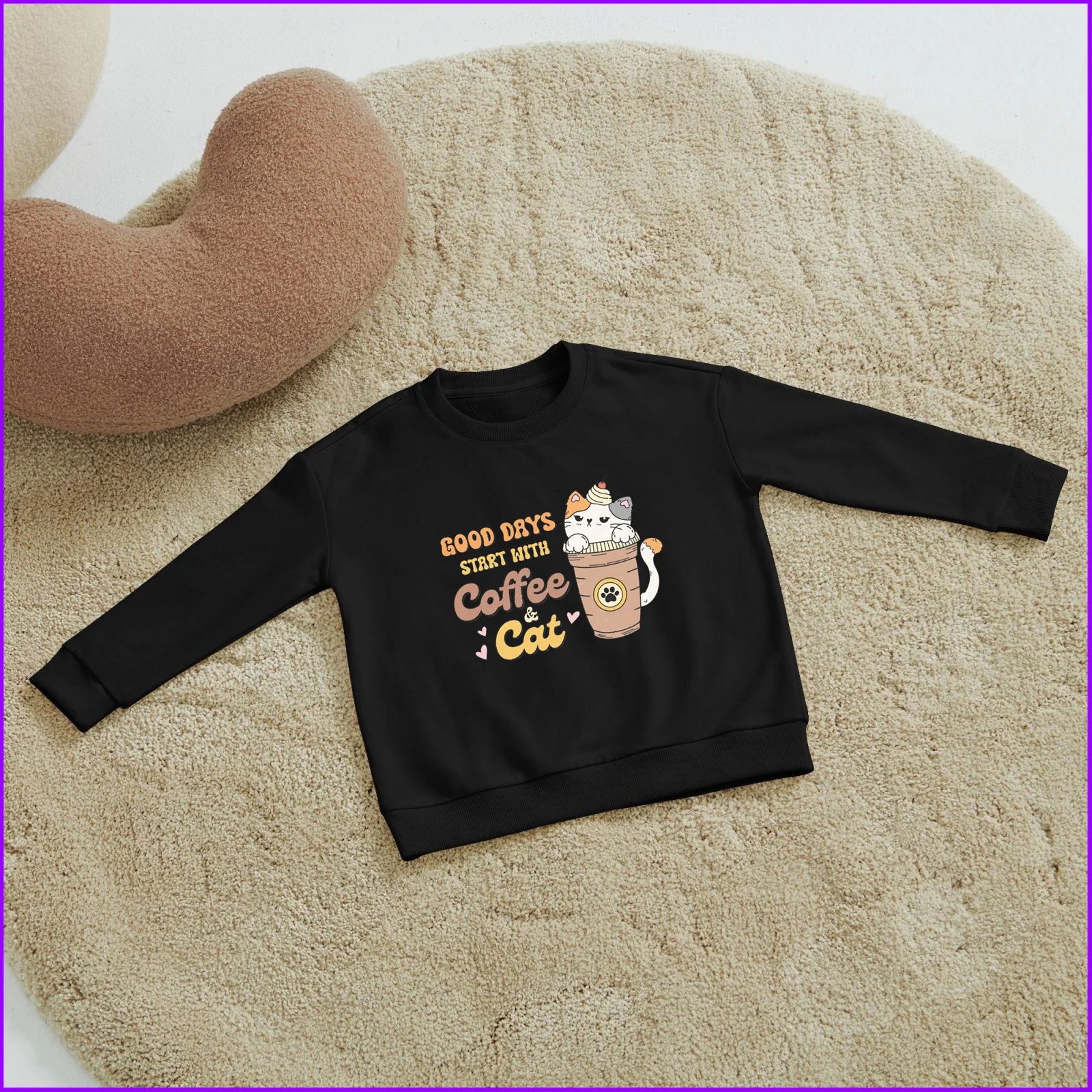 Good Days Start With Coffee Cat Yhbc133 Kids Boys Girls Hoodies Sweatshirts Children'S Baby Clothes Hoodies Clothing Sweatshirts