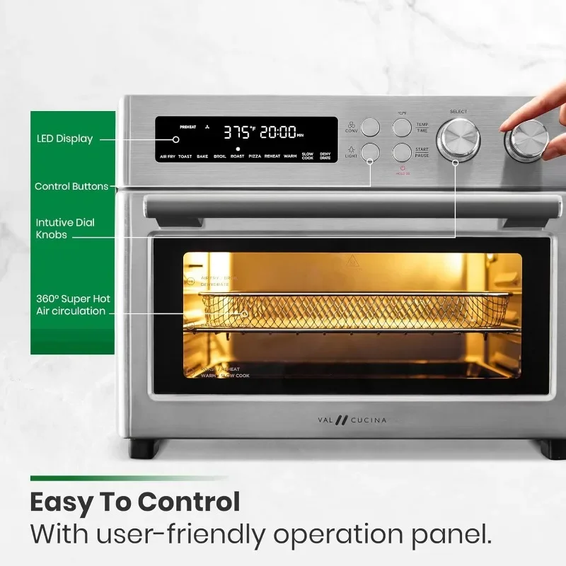 Аэрофритюрница с инфракрасным нагревом, тостер, очень большая настольная конвекционная печь, комбинированная 10-в-1, тост на 6 ломтиков