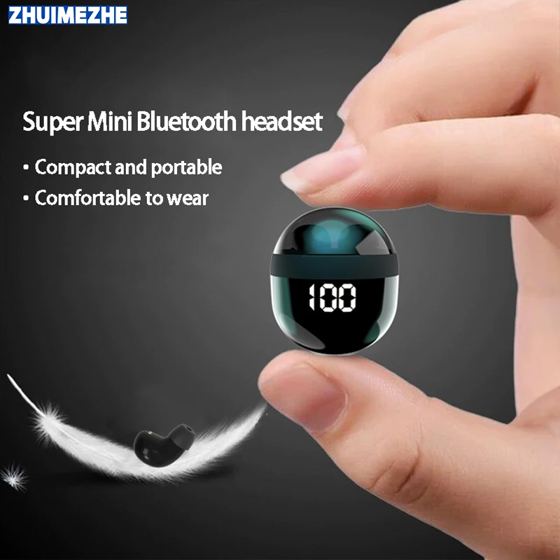 

Mini Invisible Bluetooth Headset TWS Wireless In-Ear Earphones True Stereo Super Bass Headphones ENC Noise Reduction Earbuds