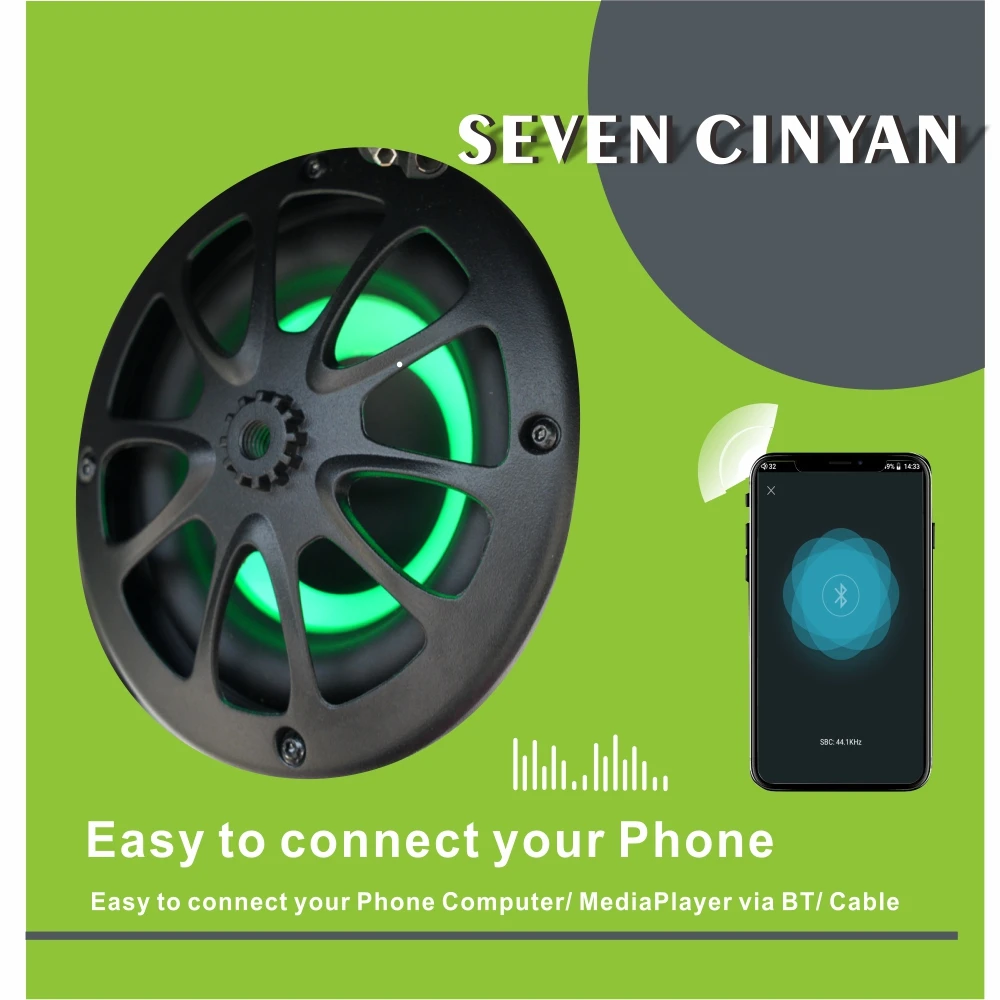 27 "IP66 مضخم الصوت مكبر الصوت المتكلم عربة جولف كهربائية مقاوم للماء RGB الإضاءة شريط الصوت ل UTV/ATV/قارب وعربة جولف