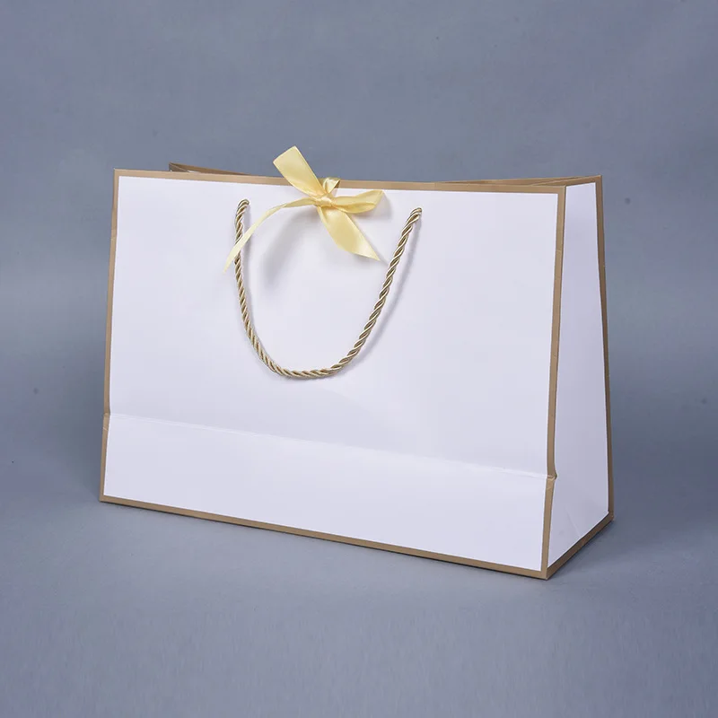 500pcs/Lot Wholesale Custom logo Luxury Black Glossy Shopping Paper Bag Printed Gift Craft Jewelry Cosmetic Clothes Packaging