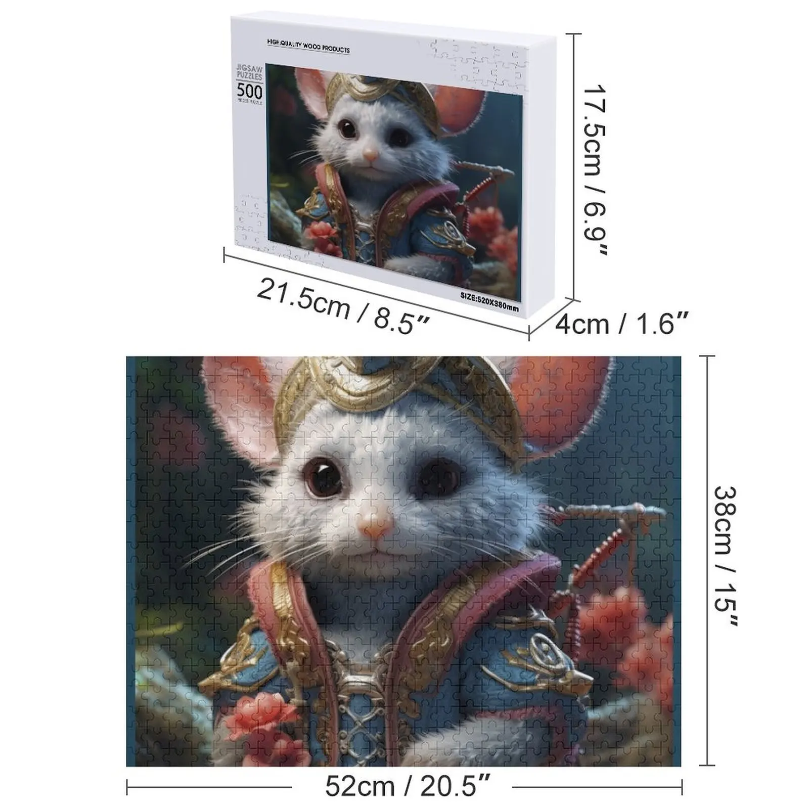 จิ๊กซอว์นักรบหนูที่น่ารักที่สุด ของขวัญสำหรับเด็กแบบกำหนดเอง รูปภาพ ชื่อส่วนบุคคล ปริศนาแบบกำหนดเอง