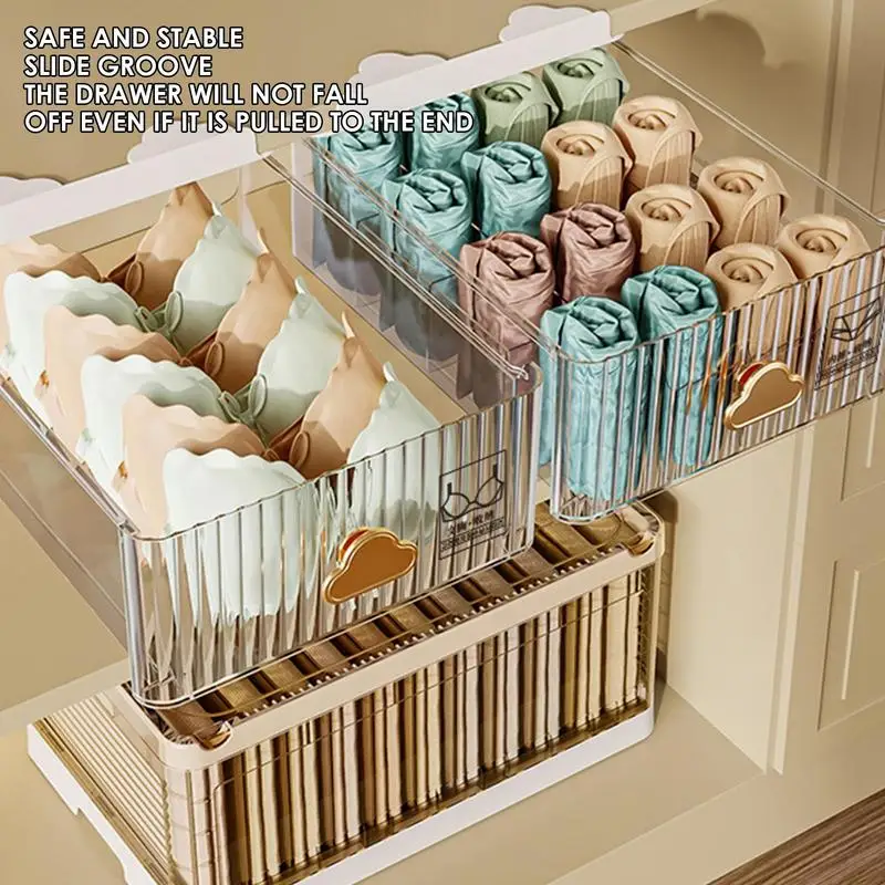 Sock Storage Drawer Type 24 Cell Or 16 Cell Cabinet Organizer For Socks And Underwear Container Boxes Closet Accessories