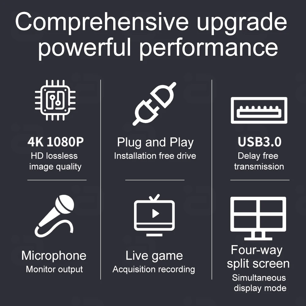 Scheda di acquisizione Video HDMI2.0 USB3.0 4 In 1 Out Switcher separatore Audio registratore Mic gioco per PC con telecomando