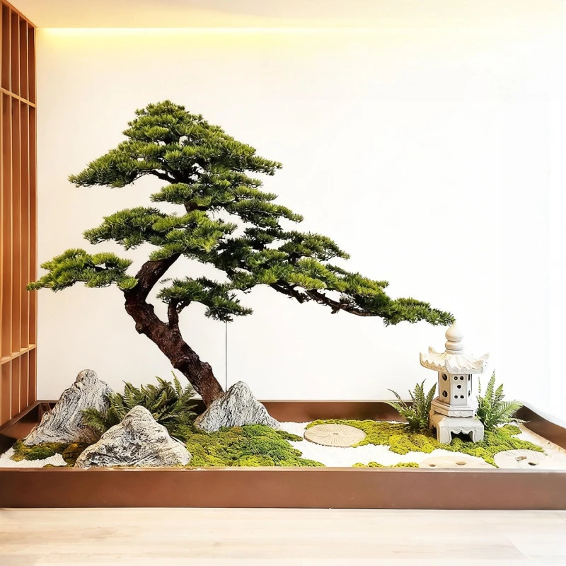 

Simulated welcome pine large fake tree pine bionic green plant landscaping high-end light luxury indoor