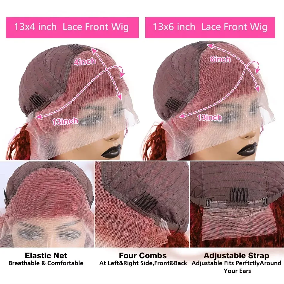 MOSSILY-Perruque Brésilienne Naturelle Ondulée, Cheveux Humains, 13x6, HD