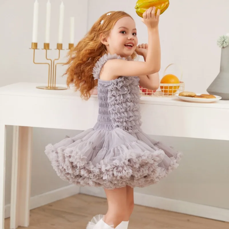 European and American children\'s clothing suspender princess dress dress girls mesh cake skirt 61 Children\'s Day tutu skirt