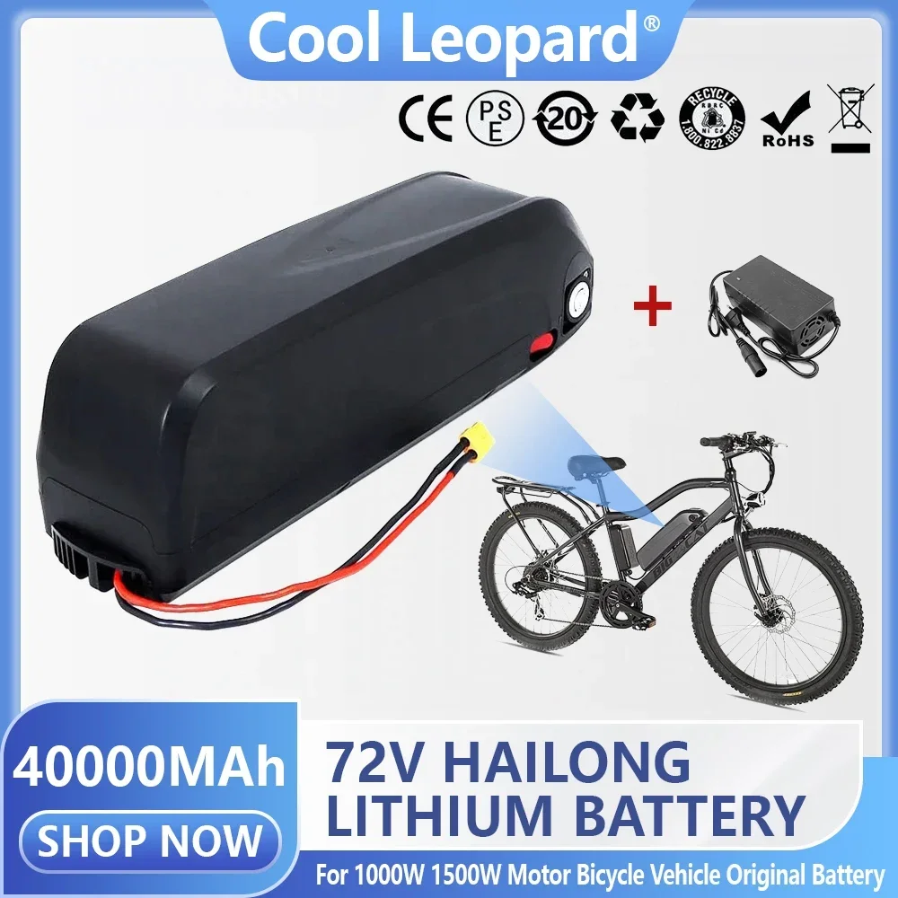 

Hailong Battery 36V 48V 52V 60V 72V 18Ah-40Ah for 250W~1500W Motorcycle/bicycle Waterproof 18650 Battery + Charger