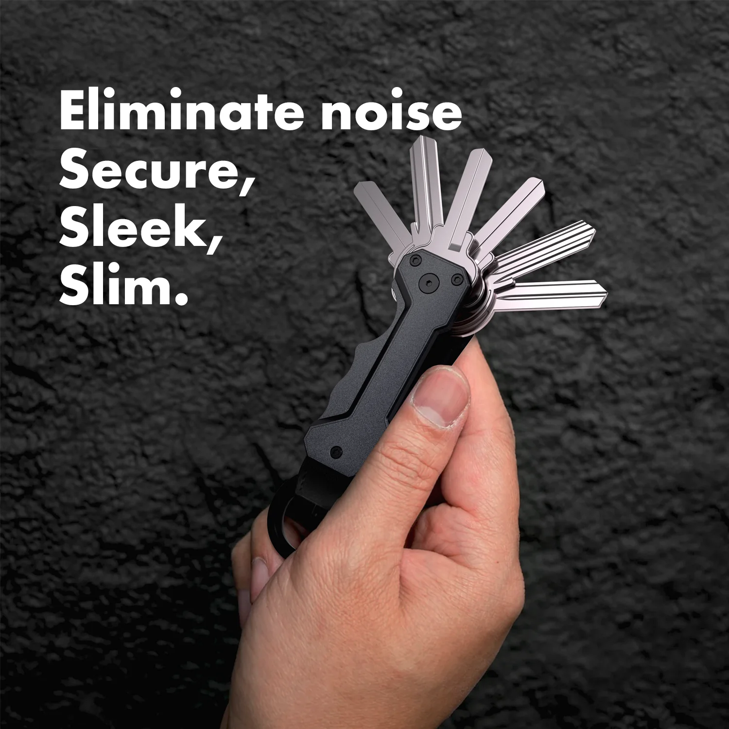 Portable Metal Keychain Men's Compact Aluminum Keychain - Keychain with Carabiner Holds 1-6 Keys Securely Key Holder