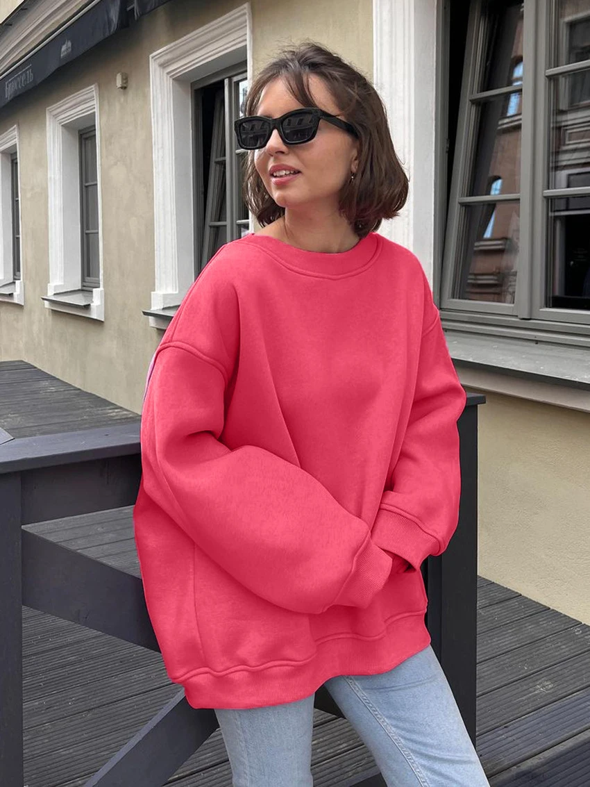 Hirsionsan 30% Cotton Oversized Hoodies Women Autumn Winter Soft Warm Long Sleeve Female Sweatshirt Streetwear Loose Pullovers