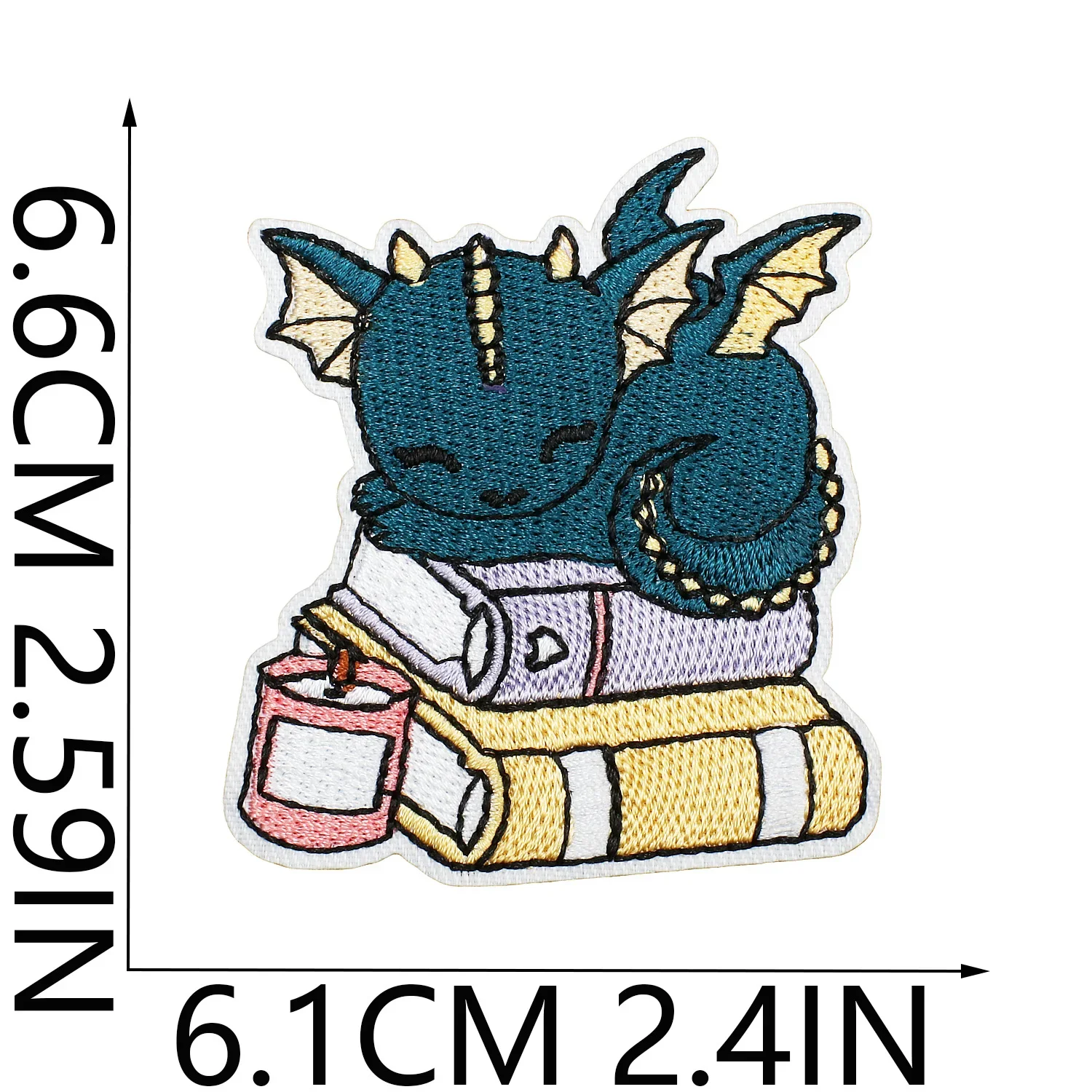 Dinosaur Embroidery 1PCS Love Book Dragon Patches Reading Cloth Sticker Book Theme Embroidery Label Clothes Bag Decoration