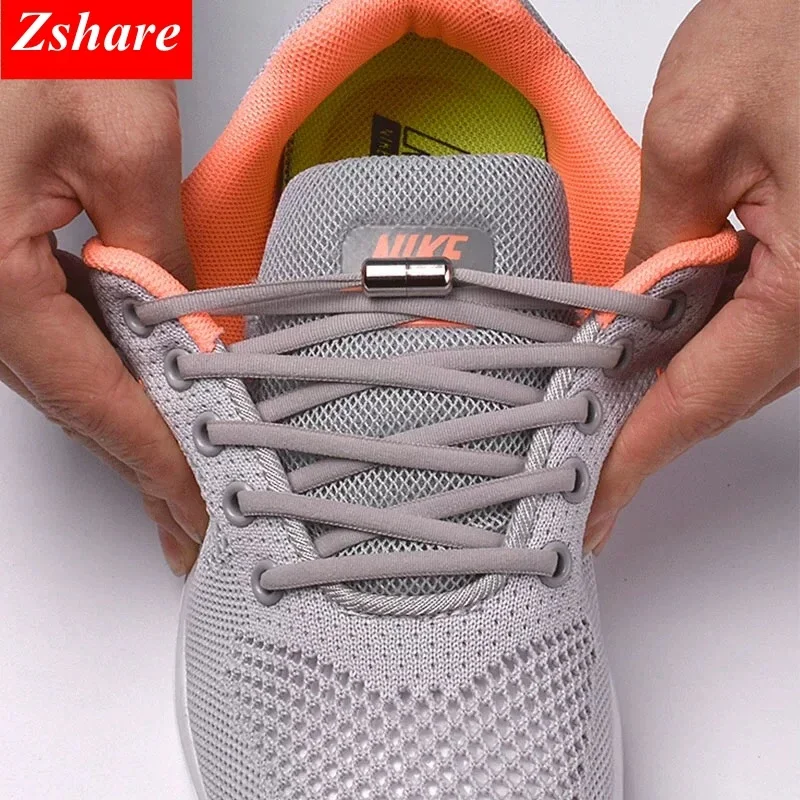 

1Pair No tie Shoelaces Round Elastic Shoe Laces For Kids and Adult Sneakers Shoelace Quick Lazy Laces 21 Color Shoestrings