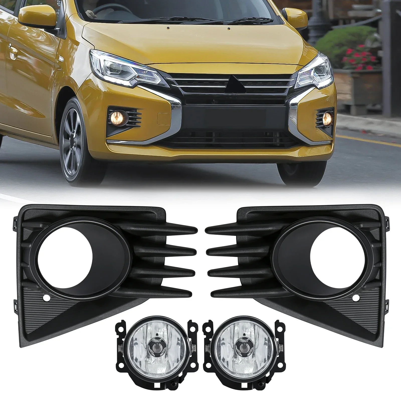 

For Mitsubishi Attrage Mirage 2020 2021 LED Fog Lamp DRL Daytime Running Light Halogen Daylight Cover Grill Bezel Wire Harness