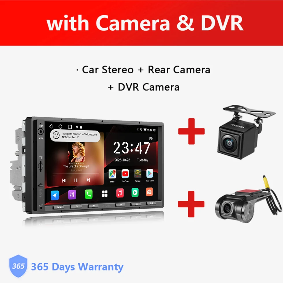 7 inch Android Double 2 Din Radio, autoradio met camera, DSP, GPS navigatie, WiFi, Bluetooth, CarPlay, scherm, Android Auto, 2Din multimediaspeler, A5L Atotozone