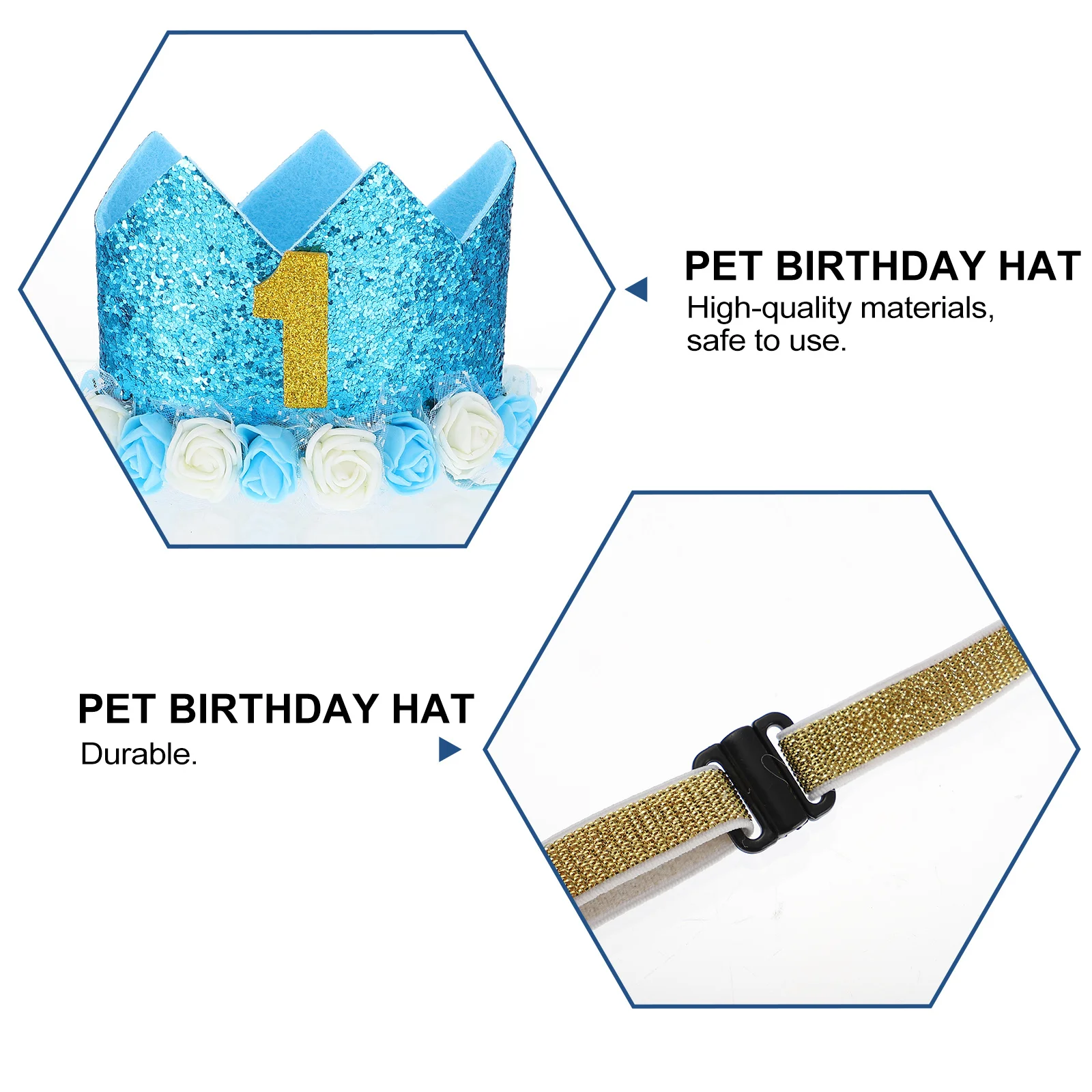 

Pet Dog Birthday Party Set Crown Hat Bow Tie Adjustable Neck Cozy Wear Chic Glitter Design Perfect for Birthday Photos