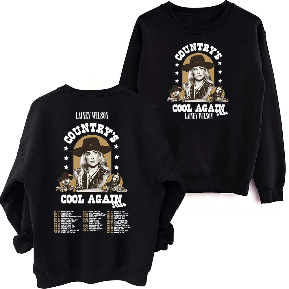 

Lainey Wilson Country's Cool Again Tour 2024 Sweatshirt Oversized Harajuku Round Neck Long Sleeve Sweatshirts Music Tour Fans