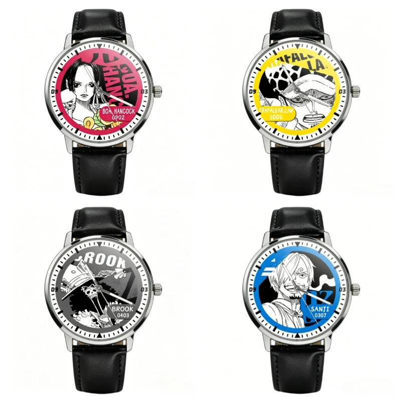 Montre analogique à quartz pour étudiant, design mignon et original, inspirée des personnages de One Piece (BROOK, Trafalgar Law), produit dérivé d'animation, vente en gros