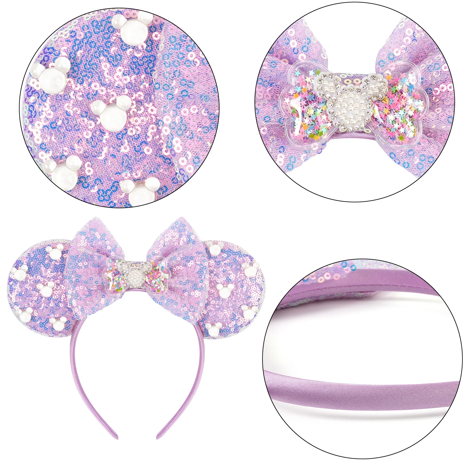 スパンコールミッキーマウス耳ヘッドバンド誕生日ガールヘアバン - Women Accessories Photos のレビューと価格
