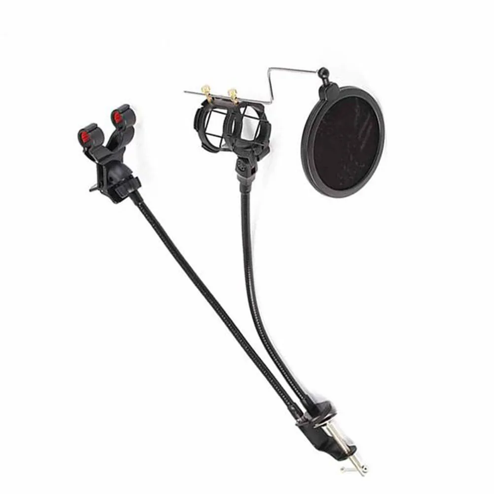 Professional Dual-Use Microphone Stand Holder with Reinforced Flexible Arm for Smartphone and Mic Desktop Live Streaming