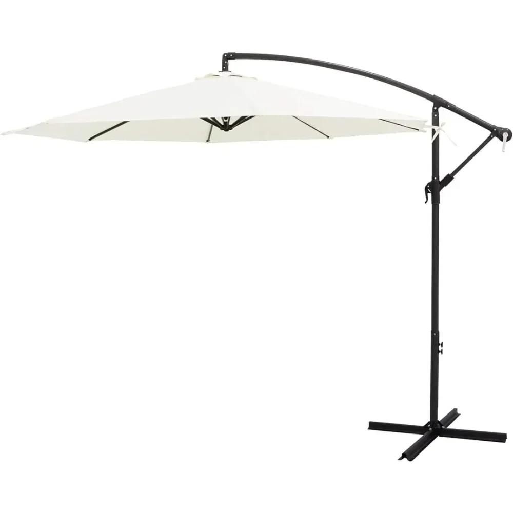 

10 Ft Cantilever Offset Outdoor Patio Umbrella With Cross Base Stand Freight Free Outdoor Garden Umbrellas and Terrace Bases