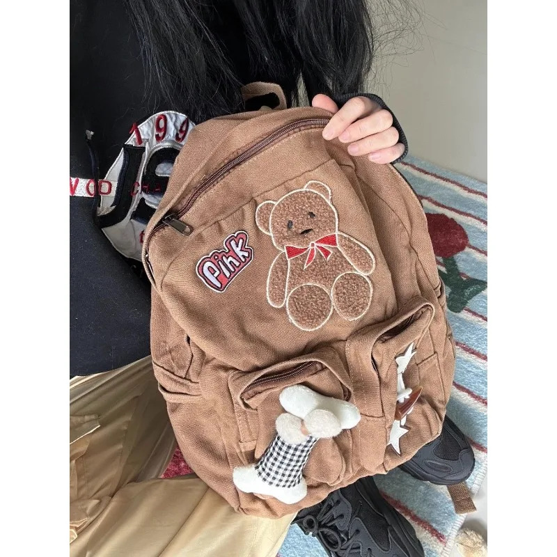 Versatile Large Capacity Backpack Meilad Color Cute Little Bear Backpack Y2k Niche Backpack Fashion Cartoon Teddy Bear Girl Gift