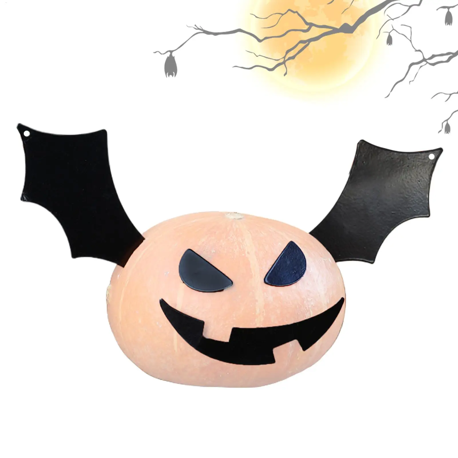 

Halloween Pumpkin Decorating Props Pumpkin Face Decals Wings Metal Handmade Halloween Decor Spooky Holiday Party Supplies