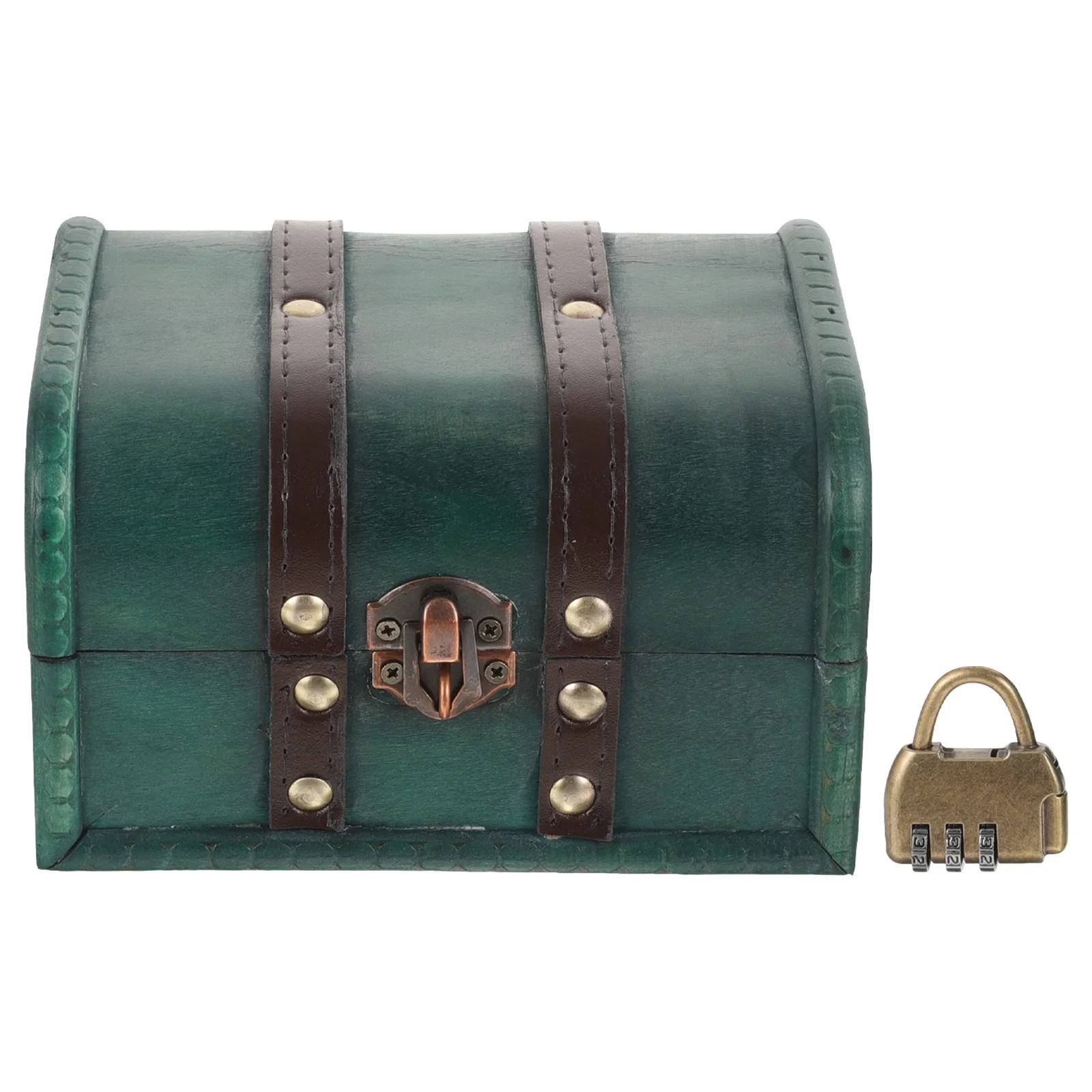 Caixa de jóias de madeira do vintage organizador com fechadura design compacto casa desktop armazenamento caso chique retro baú de tesouro