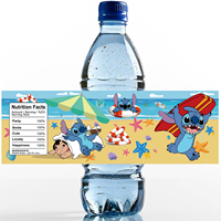 10/20Pcs Stitch Water Bottle Label Birthday Decoration Waterproof Stickers for Boys Girls Baby Shower Party Supplies