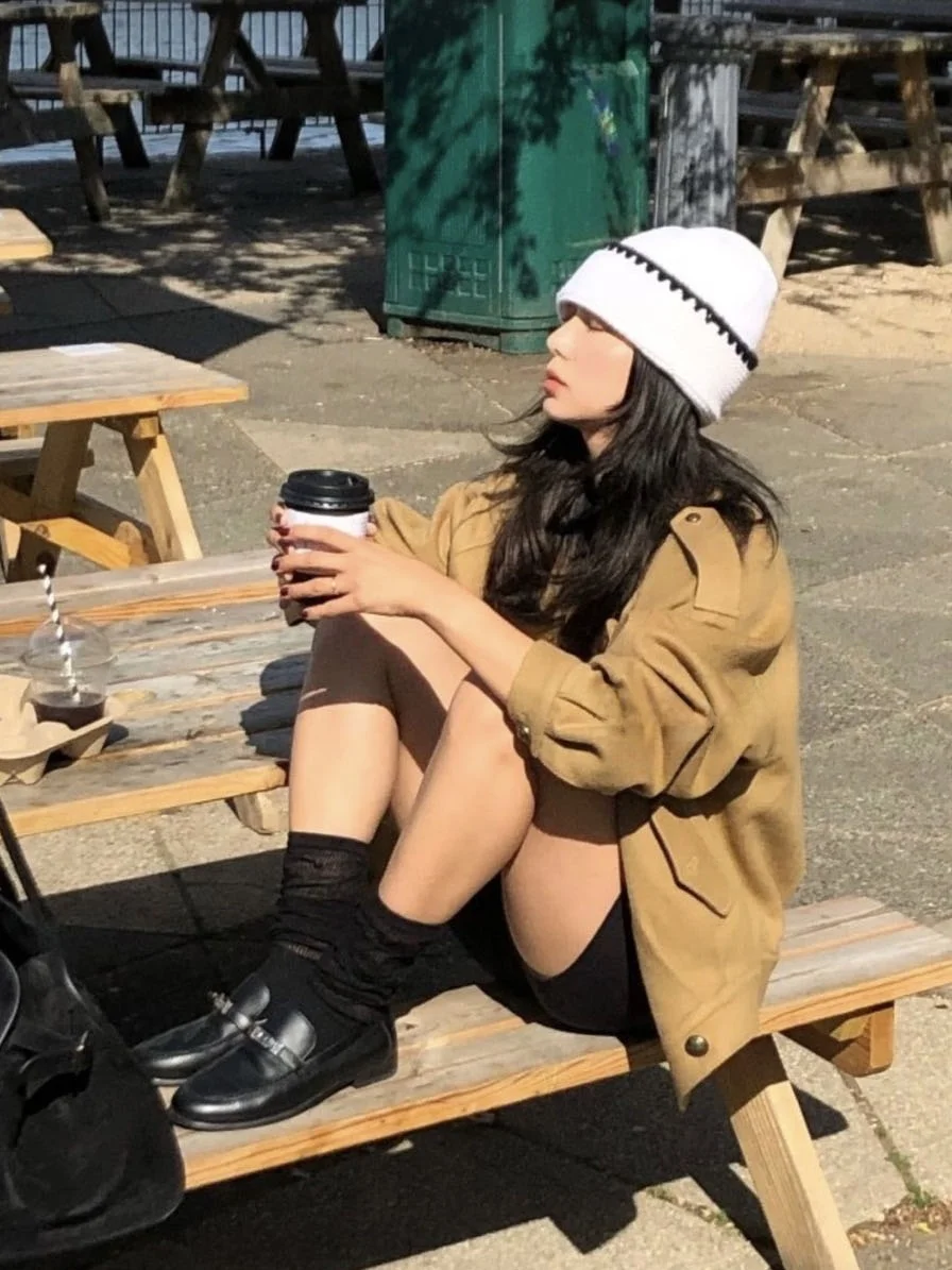 

Women's Woolen ort Coat Jaet Korean Sle Commute Pure Color Double Breasted Buttoned Long Sve Suit Collar Wool Blend