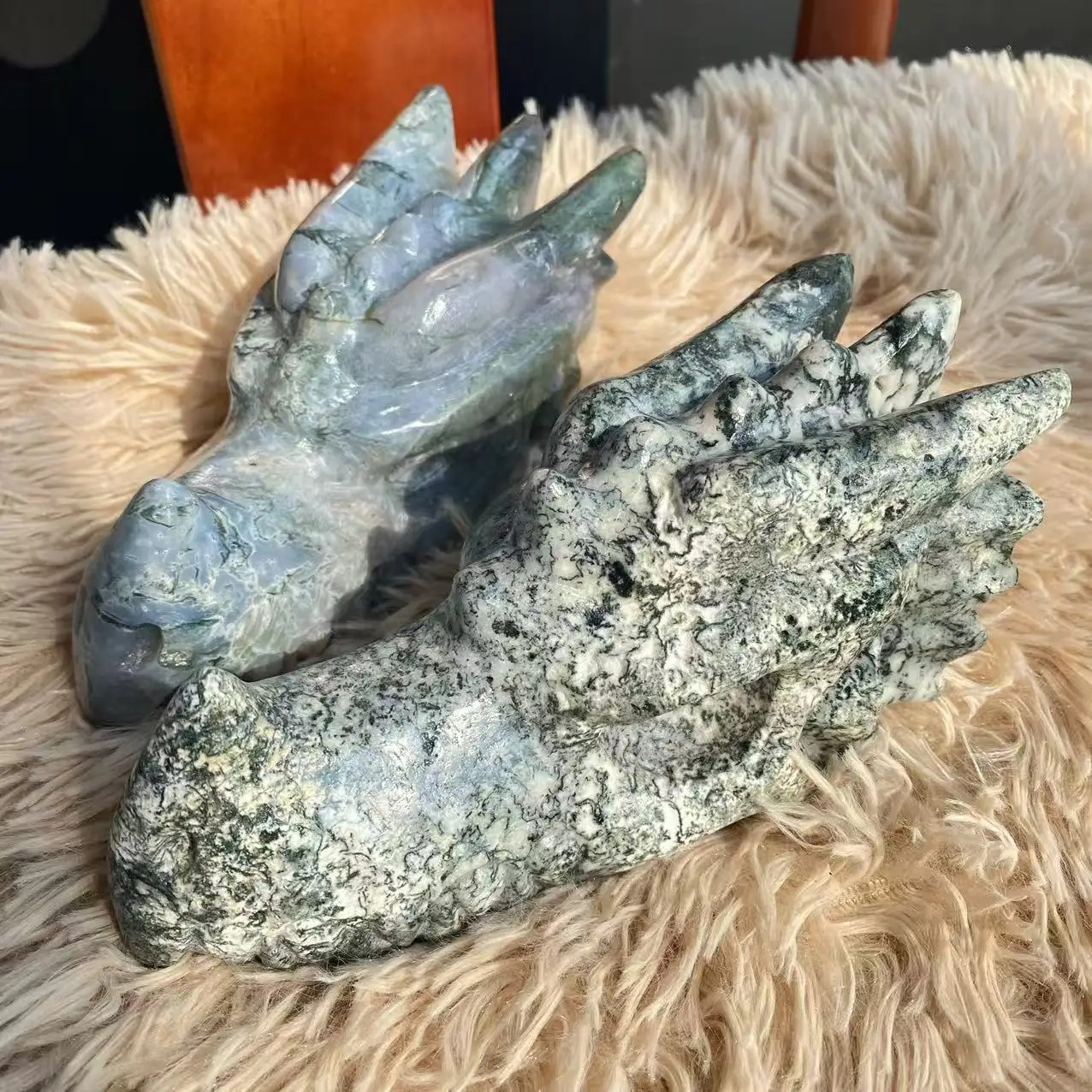 

Cheap! Natural Moss Agate Large Headstone, For Spiritual Healing, Home Decoration, Demagnetization Meditation, And Purification