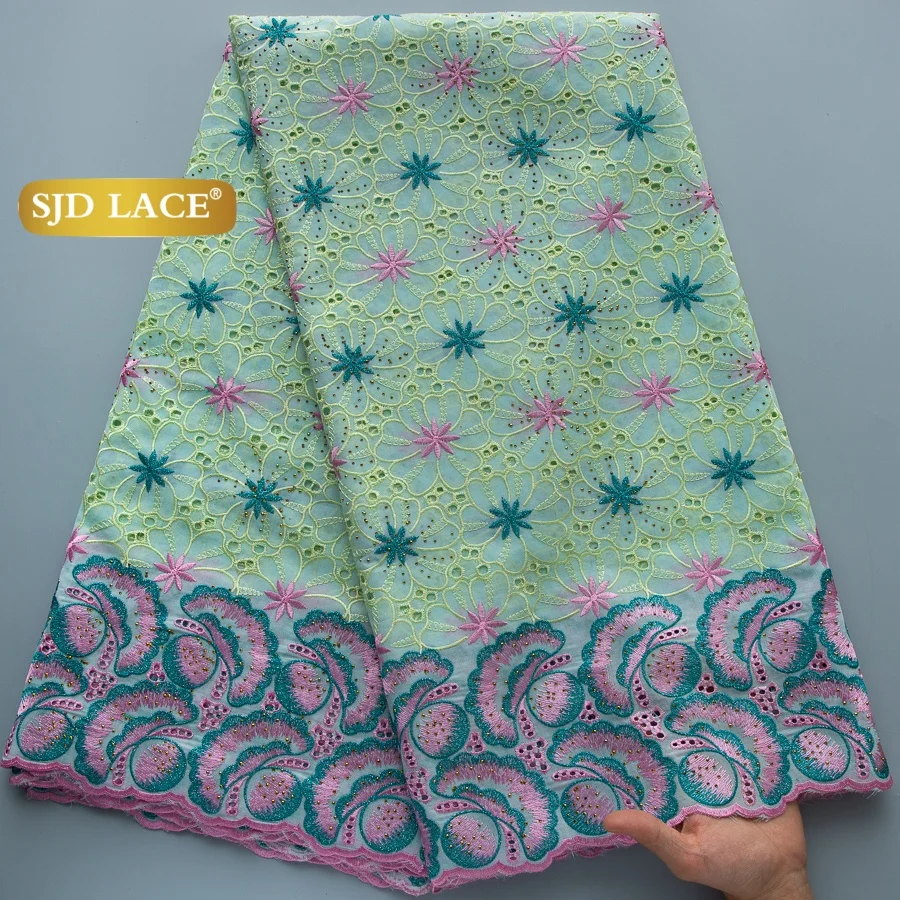 SJD LACE Soft African Cotton Voile Lace 2026 High Quality Embroidered Swiss Fabric In Switzerland Nigerian Sewing Garment 4979