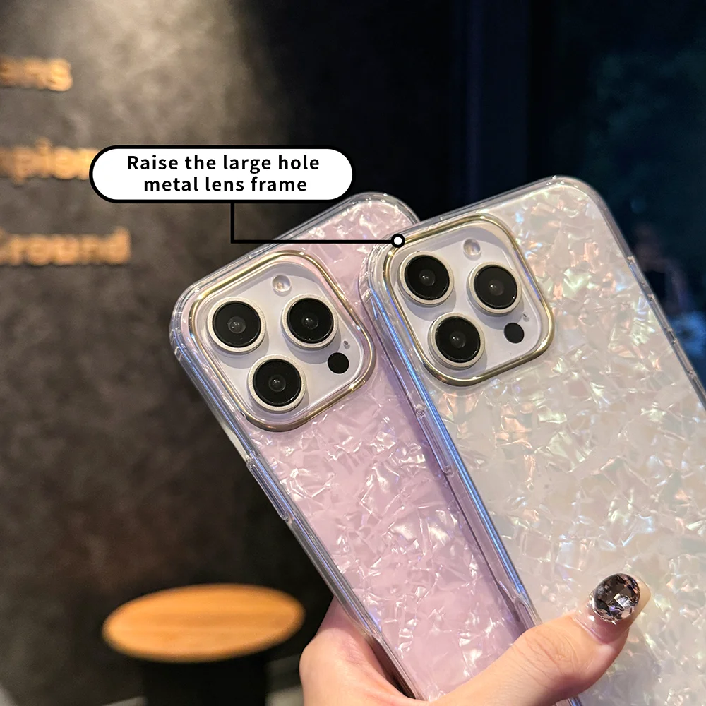 

Suitable for iphone 16Pro Max colorful gold ring shell fashion protective shell, unisex hard shell anti-fall 16Plus/16E.