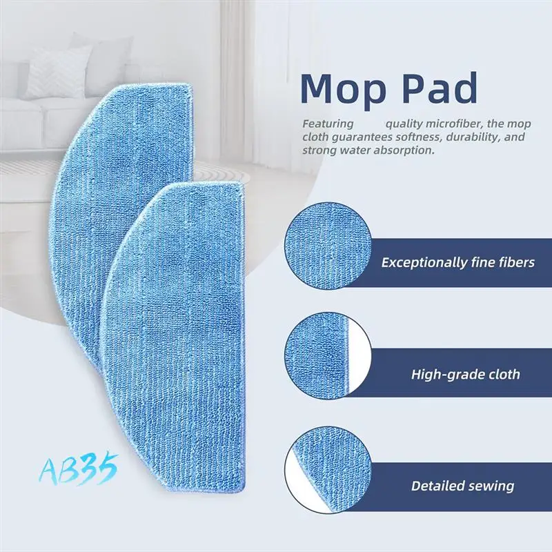 

AB35-For Laresar Mars01 / Lubluelu SL68 Robot Vacuum Cleaner Main Side Brush Hepa Filter Mop Cloth Replacement Spare Parts