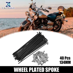 X Autohaux 40 Pcs Bicycle Steel Spokes 13G 134mm 180mm 182mm 200mm 218mm 222mm 257mm 260mm Length with Nipples for Most Bicycle
