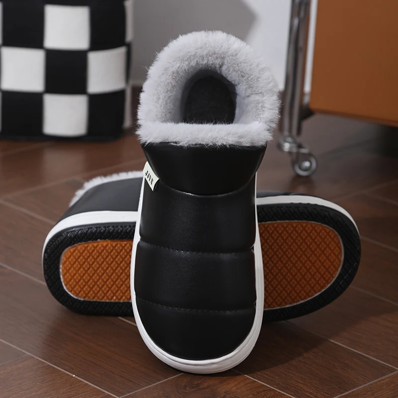 

Утепленные хлопковые тапочки для мужчин: зимние, теплые, нескользящие, водонепроницаемые, без застежек, для дома и улицы