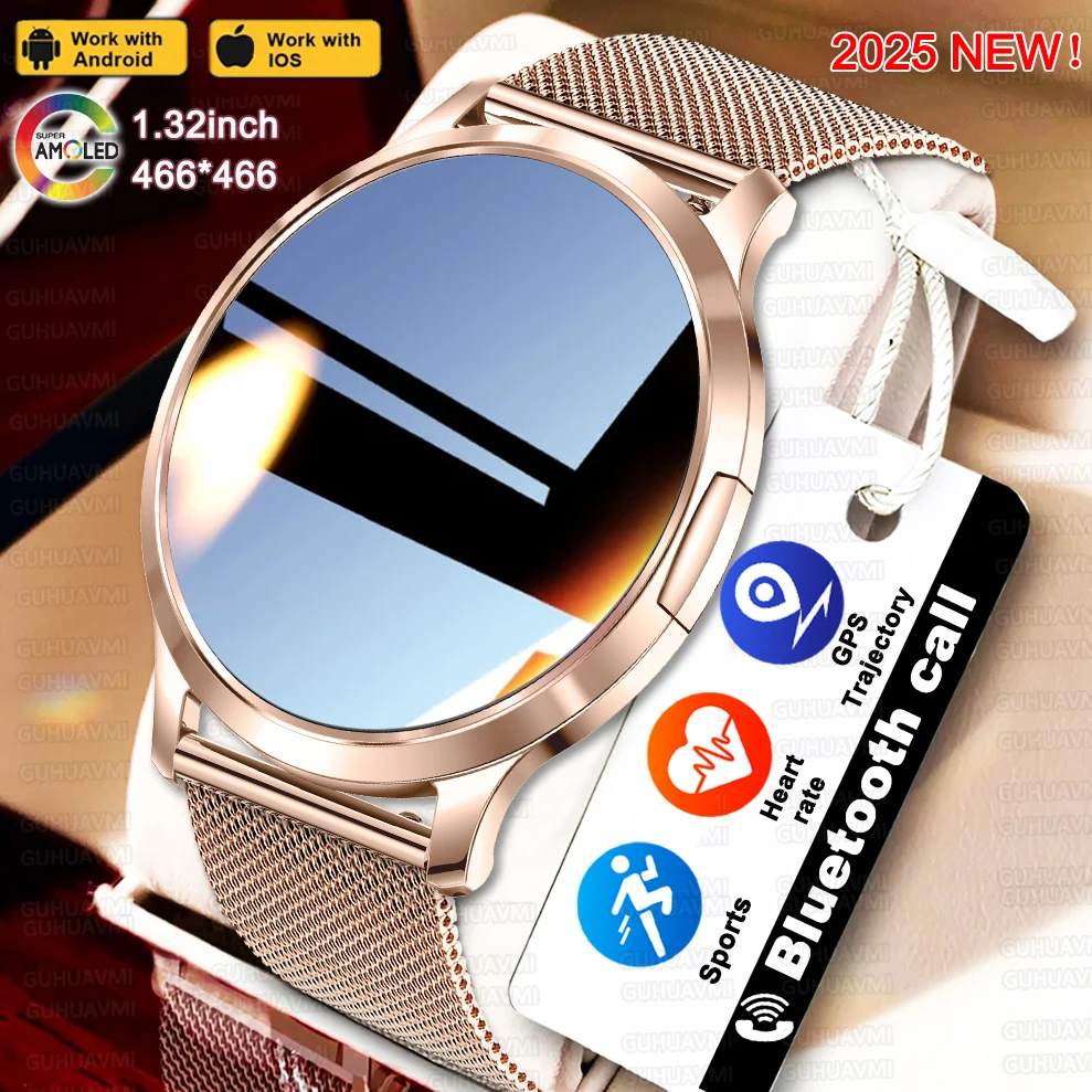 

2025 NEW 3D Curved AMOLED HD Screen Women Smart Watch Sport GPS trajectory Fitness Custom Bracelet HD Bluetooth call Smart Watch