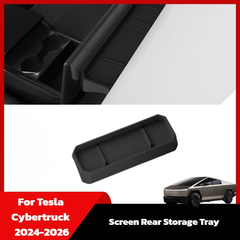 

For Tesla Cybertruck 2024 2025 Car Dashboard Storage Box Central Control Screen Rear Storage Tray Auto Interior Accessories 1pc