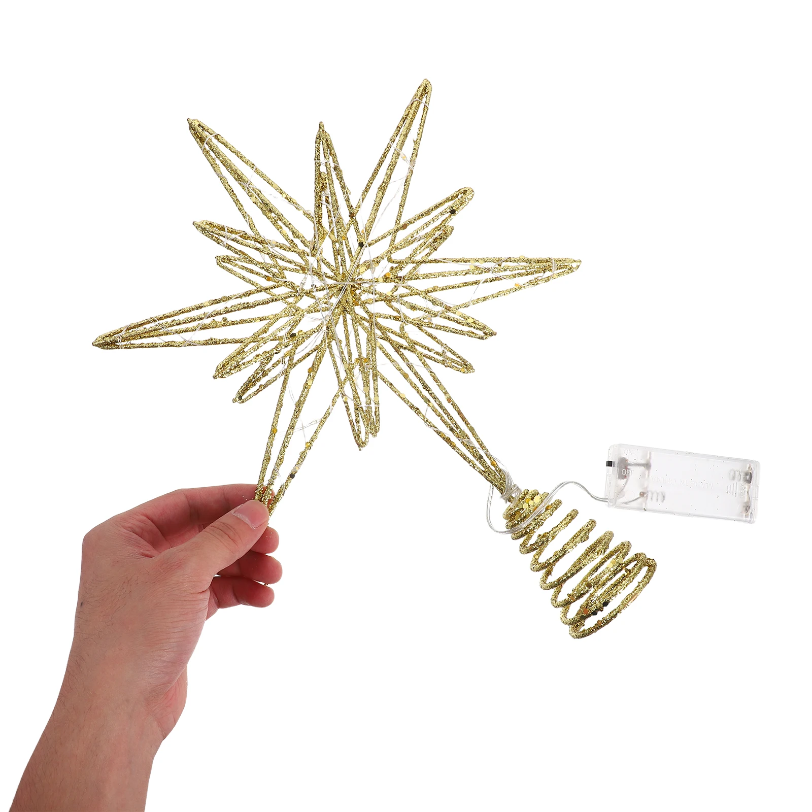 

Iron Star Tree Topper 12.6 Inch Golden Metal Christmas Decoration Sparkle Treetop Ornament for Party Home Garden Shopping Mall