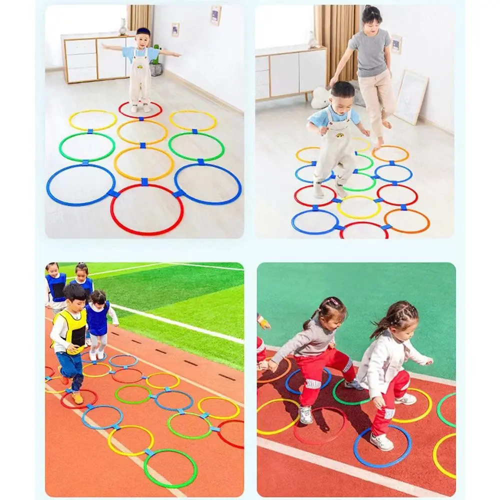 Plastic Outdoor Sport Toys Parent Child Interactive Early-education Teaching Aids Physical Training Toys Lattice Jump Ring Set