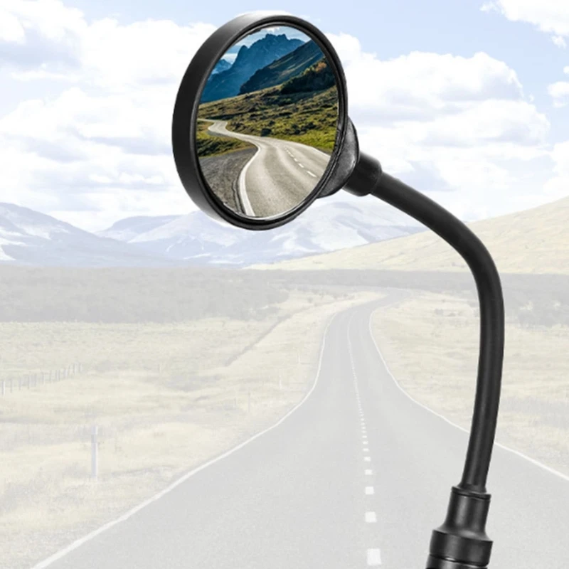 

Y1UB Bicycles Glass Handlebar Rearview Glass 360Degree Adjustable Handlebar Glass