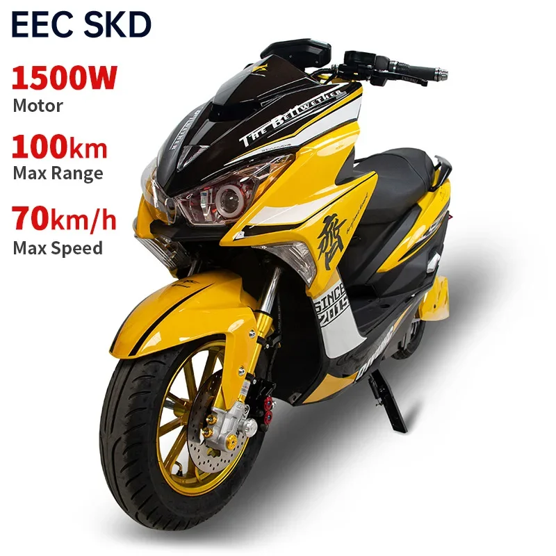 Wholesale 12inch 1500W 70km/h speed 100km long range motorcycles electric motorcycle moped