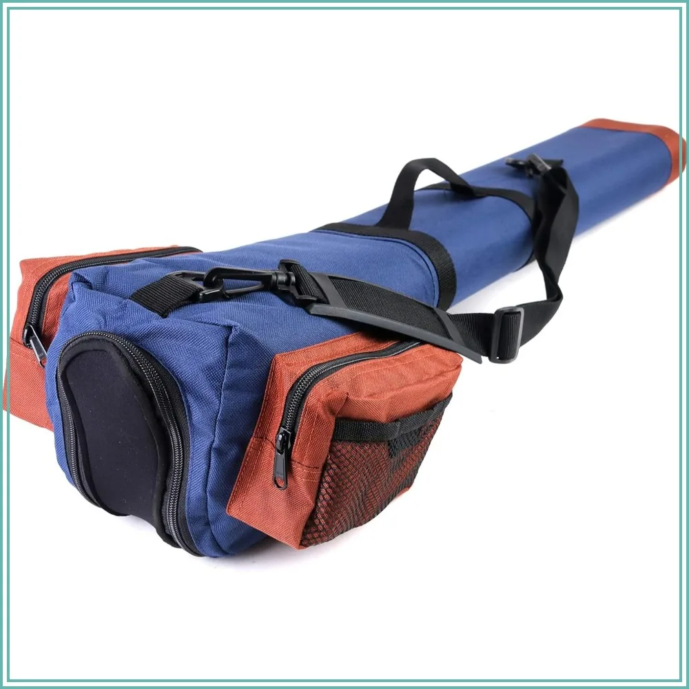 Fly Fishing Rod Case with Reel Pouch, Complete Rod Protection Bag, Single and Dual Rod Tube with Shoulder Strap