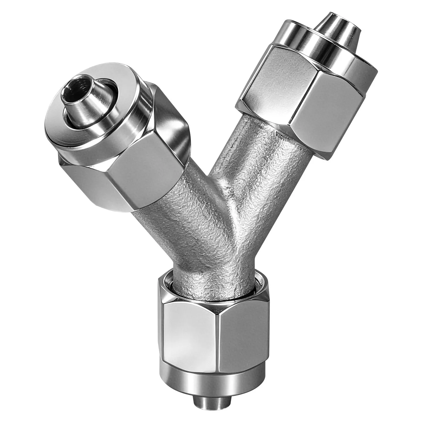 304SS Y-Type Push-to-Connect Pneumatic Manifold, Leak-Proof PU/Nylon Hose Splitter Fitting for Fluid Control System