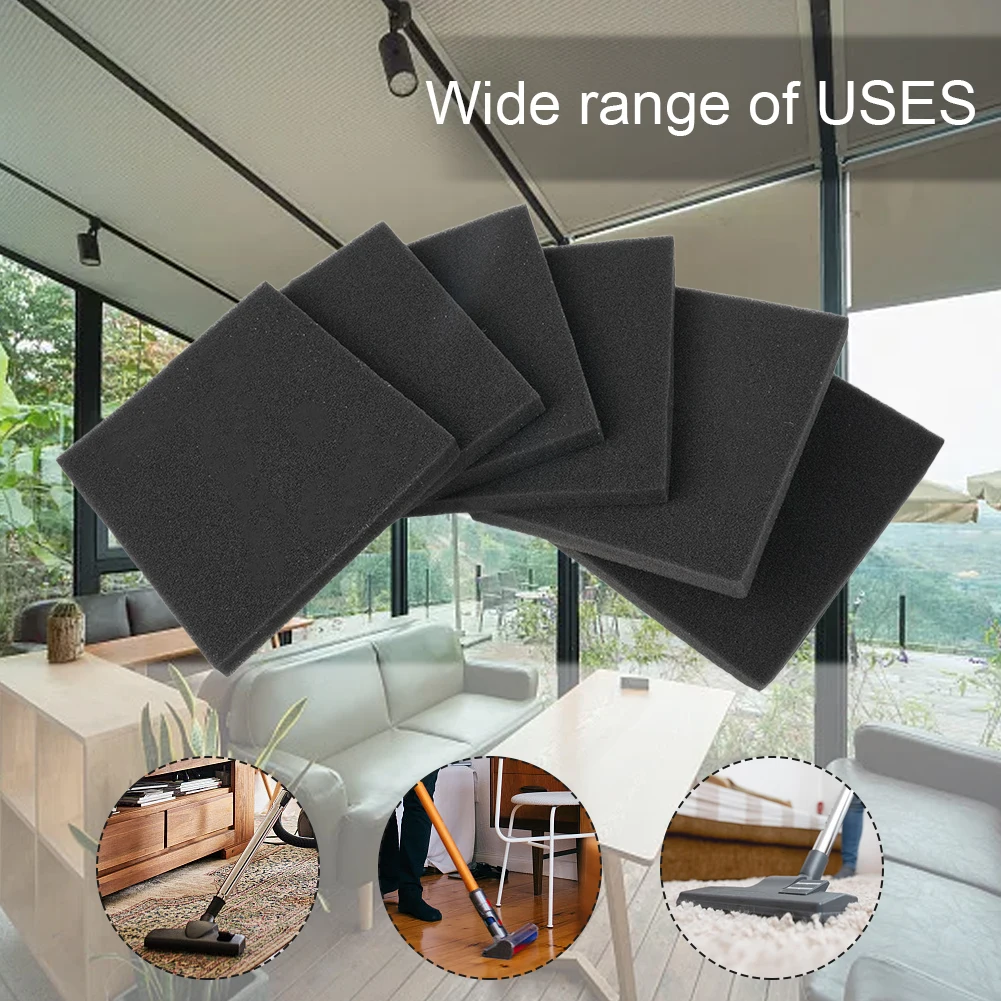 6x ฟองน้ําตัวกรองสีดําสําหรับเครื่องดูดฝุ่นในครัวเรือน FC8140 FC8142 FC8144 FC8148 132*112*10 มม.คุณภาพสูง ✅