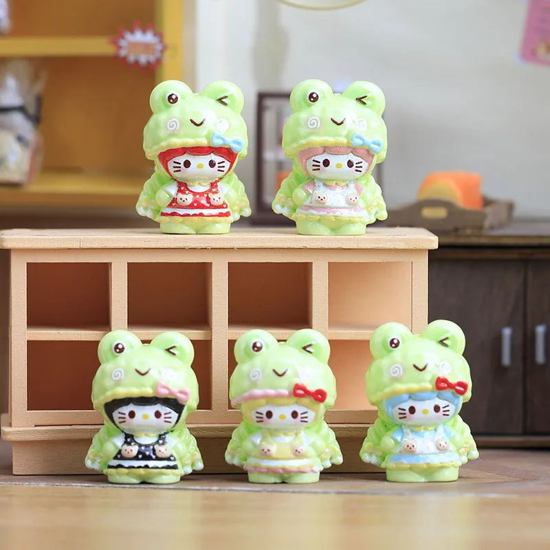 

1/5PSC 3D Cartoon Frog and Cat DIY Dollhouse Decor Hanging Ornament Keychain