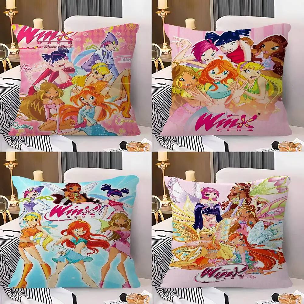 Cartoons W-winXs Clubs Pillow Anime Pillow Sofa Bed Head Pillow Cover Cushion Cover 45x45 cm Fashion