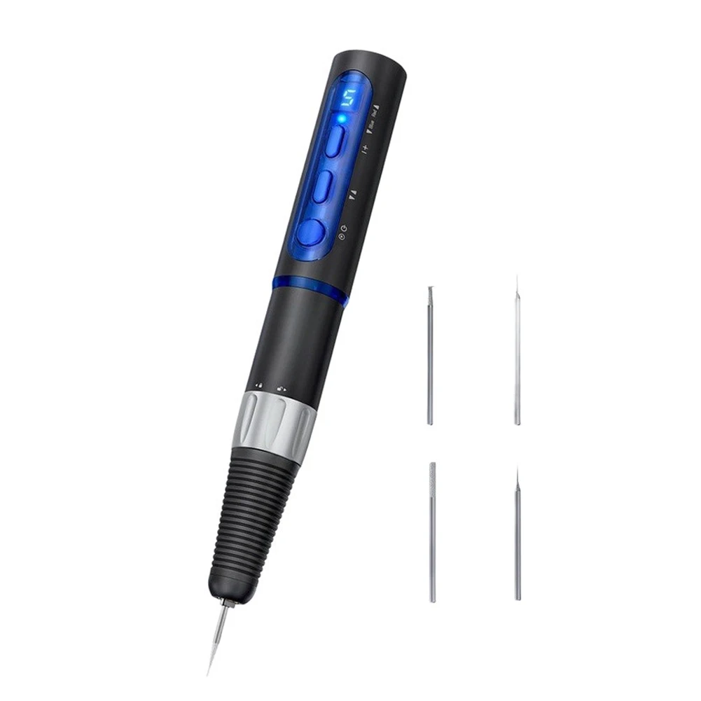 Brushless Cordless Engraver Pen for Precision Engraving Polishing Drilling 5V Input 167x24x24mm Blue Rotary Tool